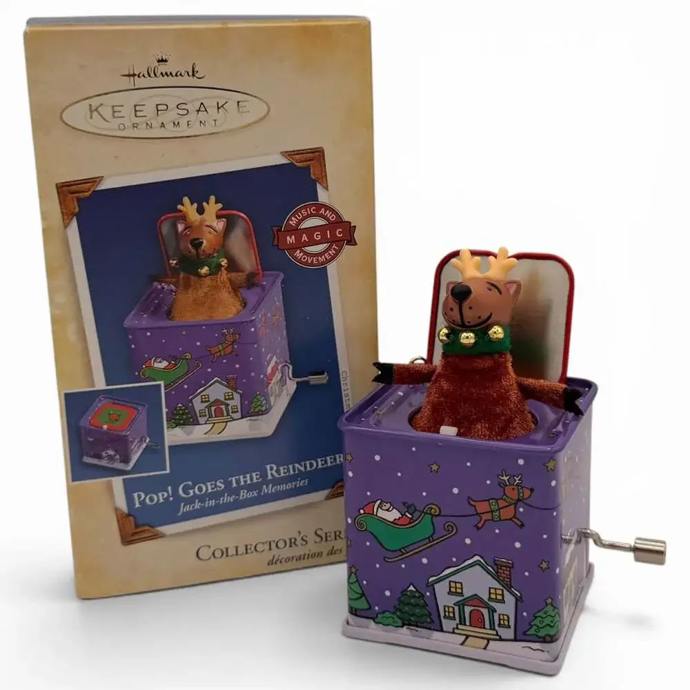 Hallmark Keepsake Ornament Pop! Goes the Reindeer Jack-in-the-Box Memories 2005